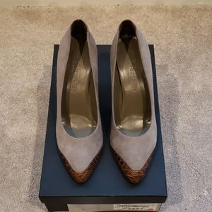 Jil Sander Croc/Suede heels